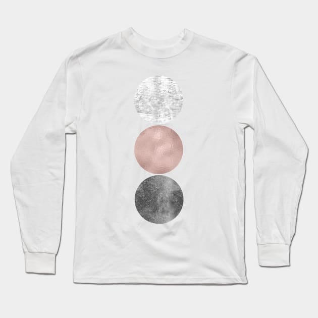 Rose grunge - circles Long Sleeve T-Shirt by peggieprints